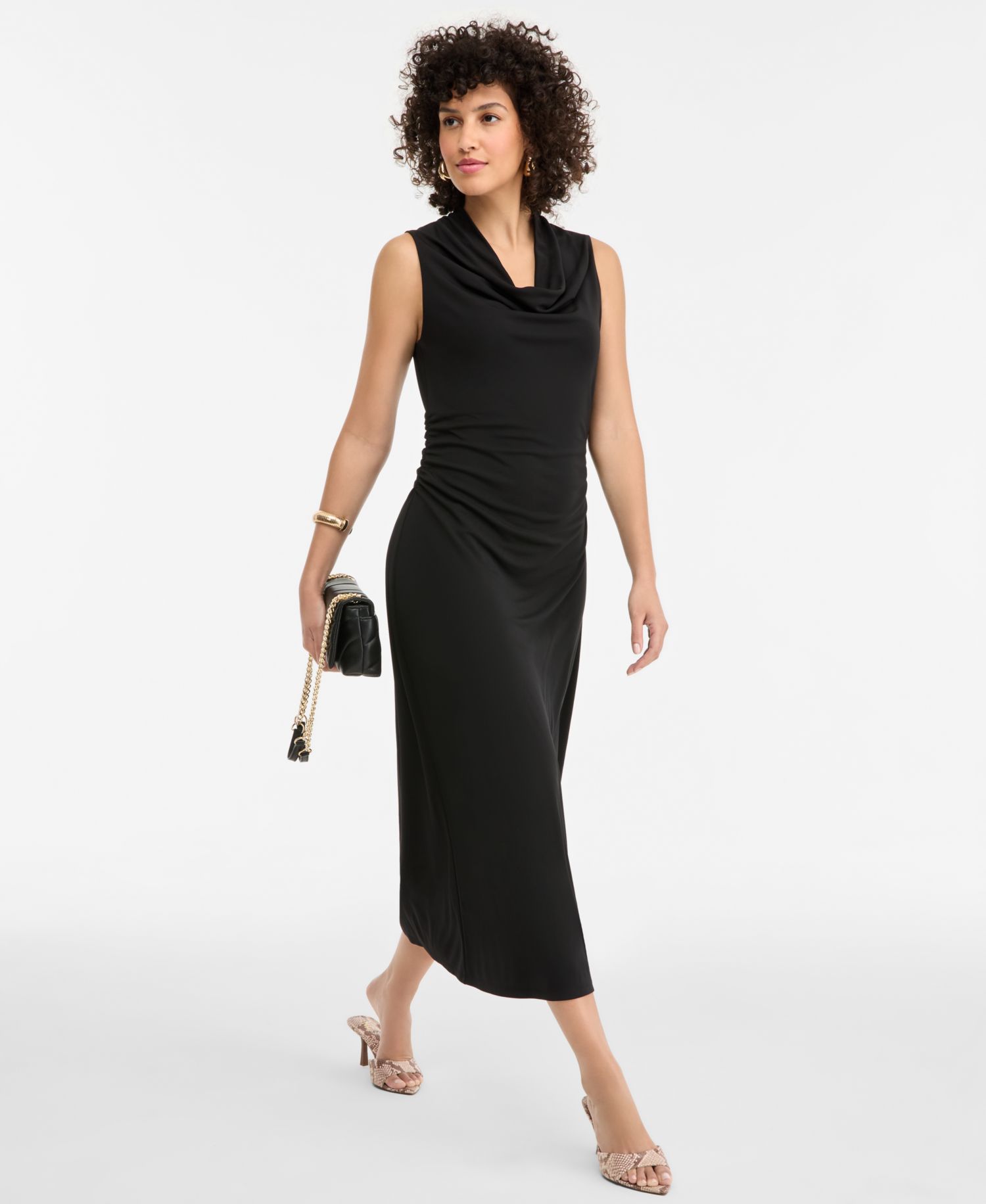Women's Cowlneck Sleeveless Dress