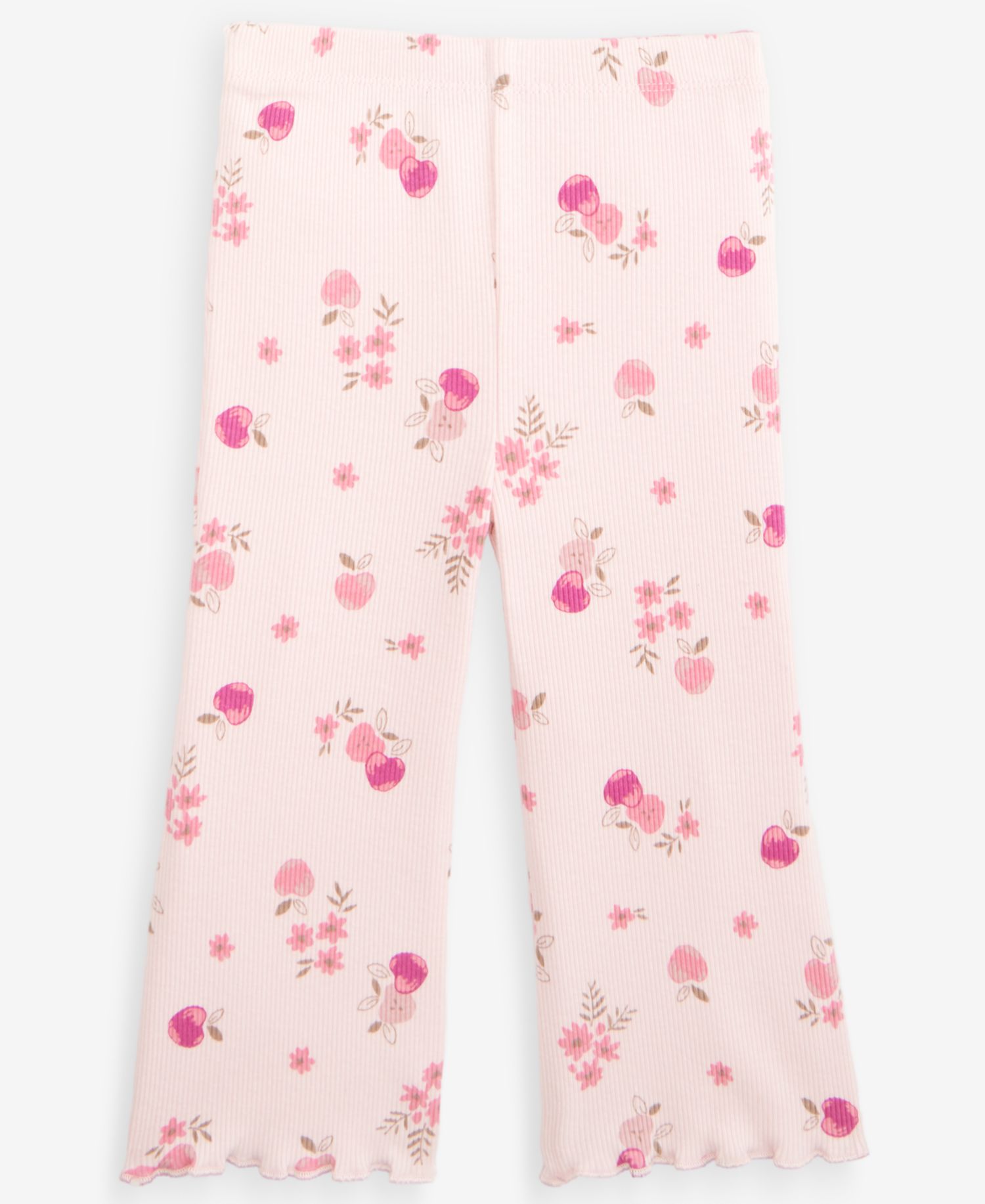 Baby Girls' Mix & Match Apple-Print Rib Flare Leggings