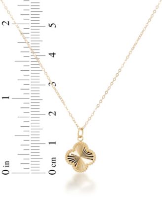 Женские колье Macy's Sunbeam & Polished Reversible Bead Frame Clover 18" Pendant in 10k Gold — фото 4