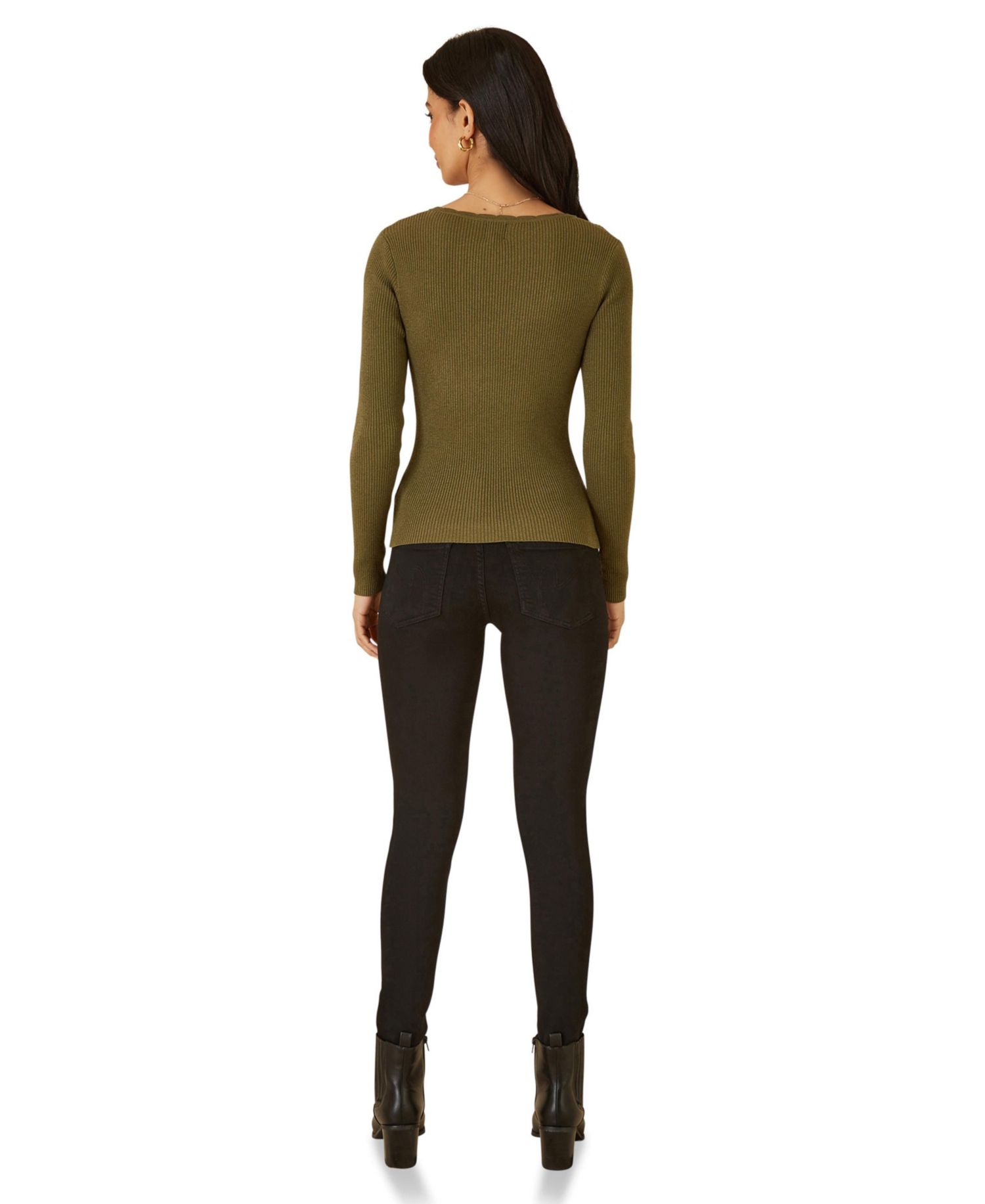 Women's Metallic Knitted Ribbed Top