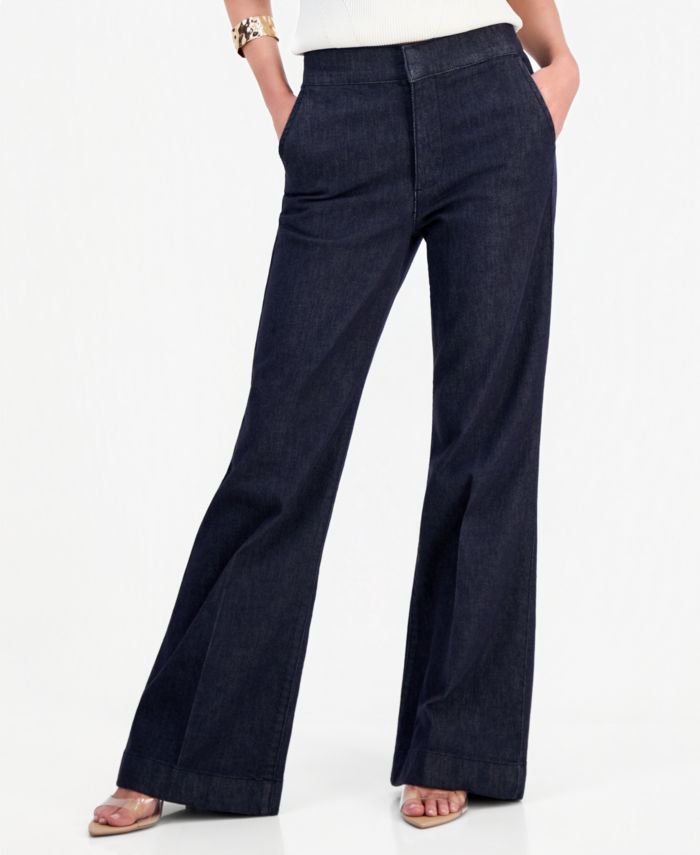 I.N.C. International Concepts Women's Wide Leg Flare Trouser Jeans