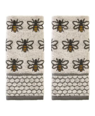 Honey Bee Jacquard 2-Piece Hand Towel Set