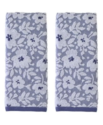 Floral Jacquard 2-Piece Hand Towel Set