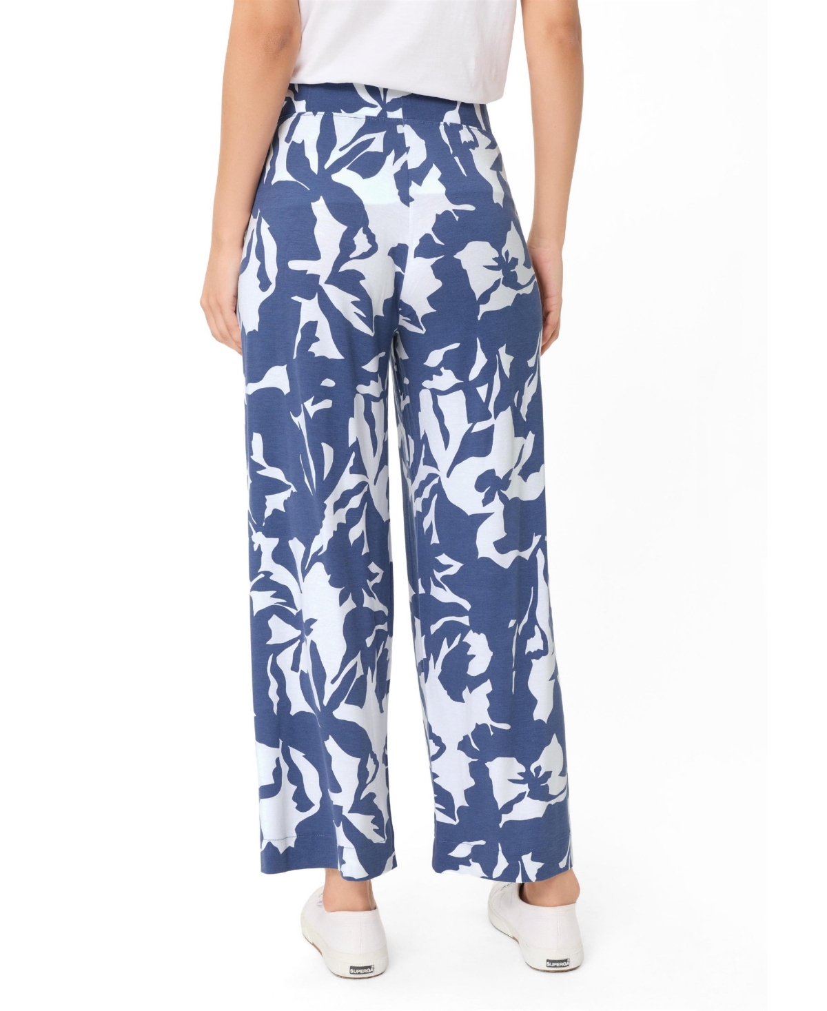 Olsen Abstract Floral Jersey Cropped Pant