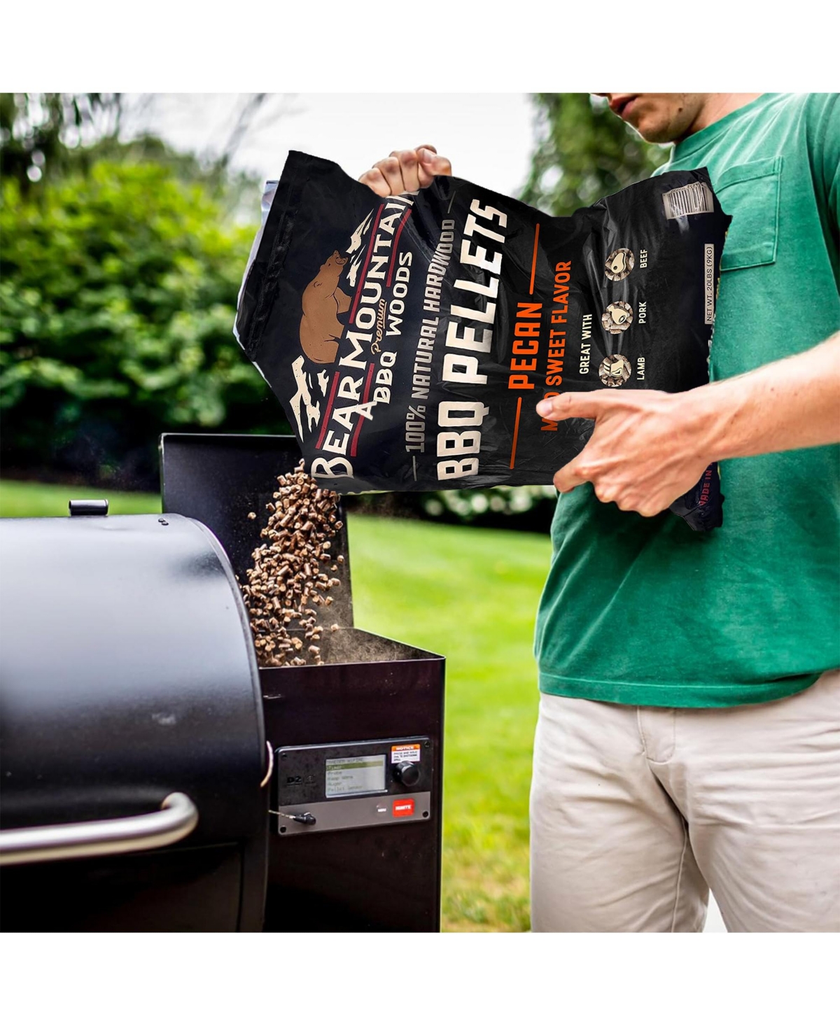 Bear Mountain Bbq Natural Hardwood Pecan Sweet Flavor Pellets, 20lbs (2 Pack)