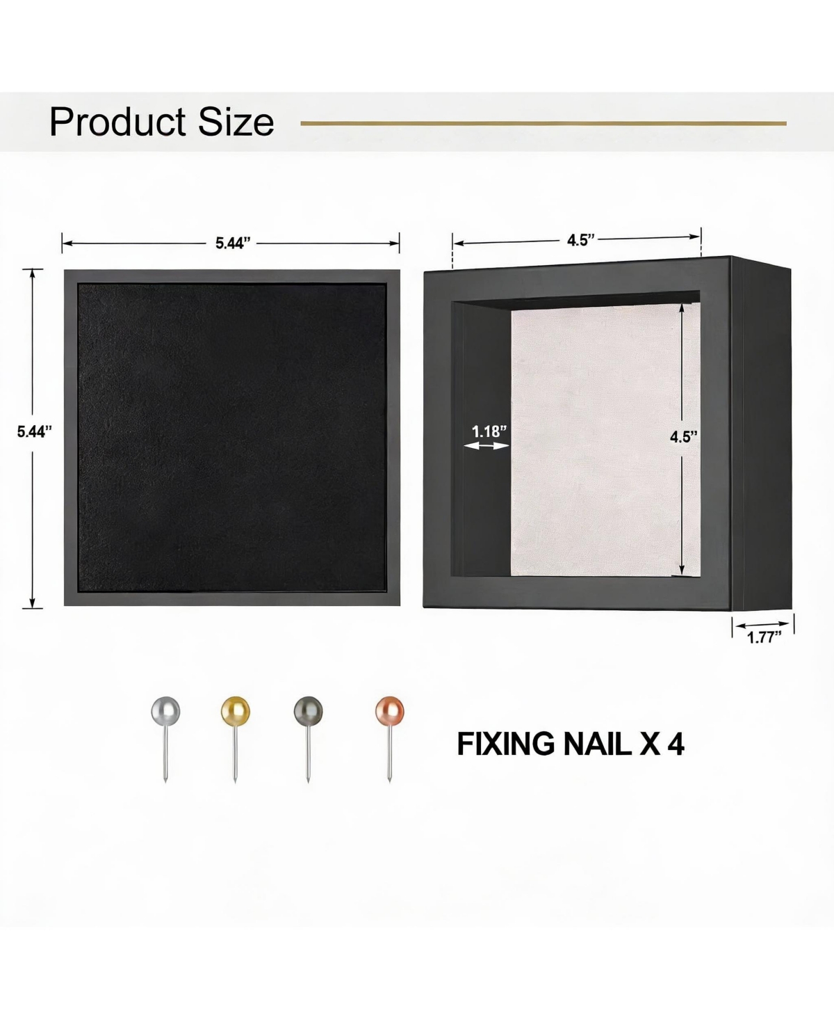 Yigii 5x5 Rustic Shadow Box with Magnetic Door for Photos and Keepsakes