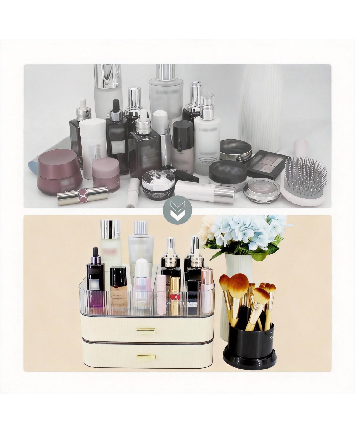 Yigii 2-Drawer Acrylic Cosmetic Organizer for Bathroom & Vanity