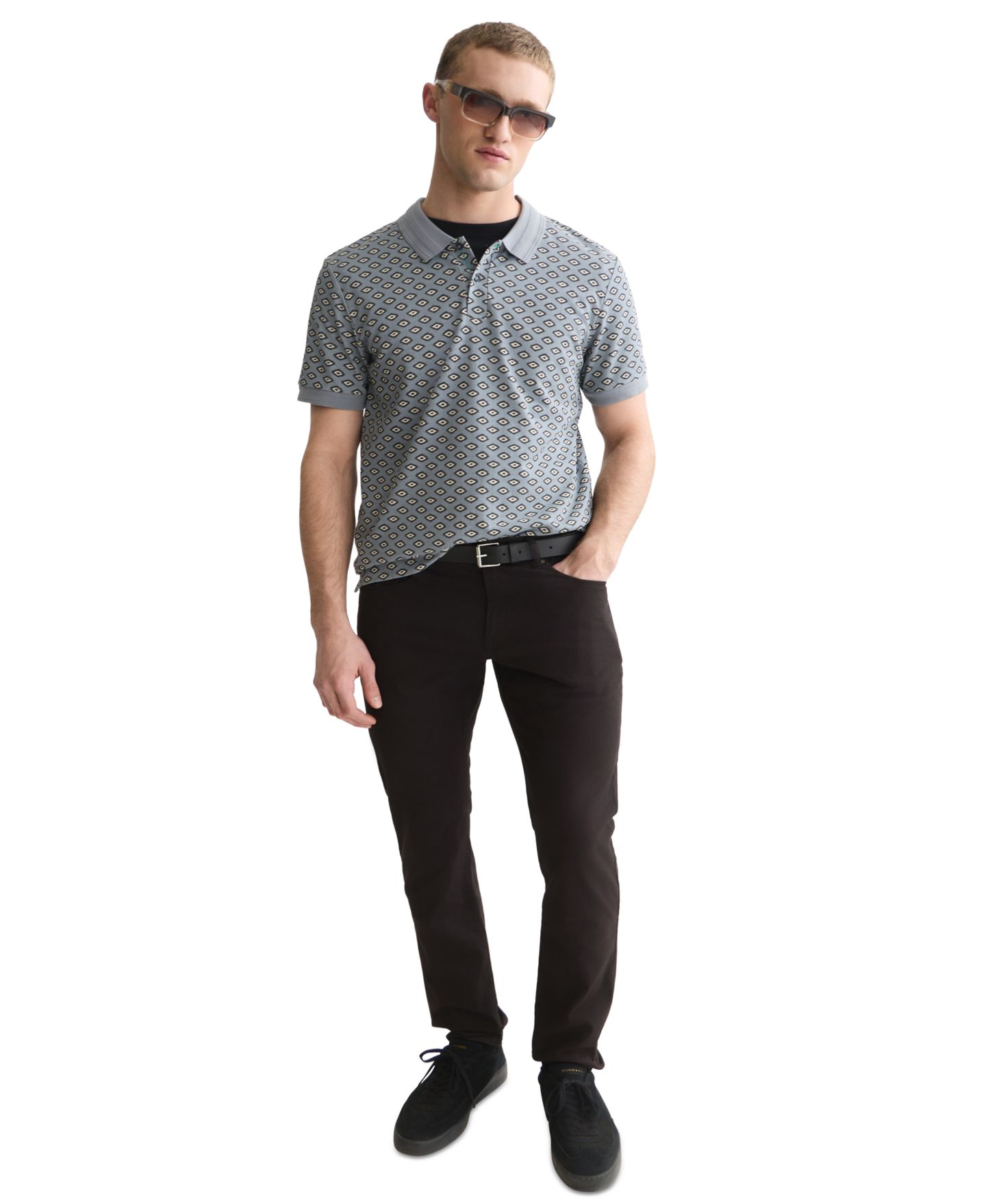 Мужское поло SCOTCH & SODA Geo Print Short-Sleeve Polo Shirt, цвет: Glitch Geo Tradewinds — фото 2