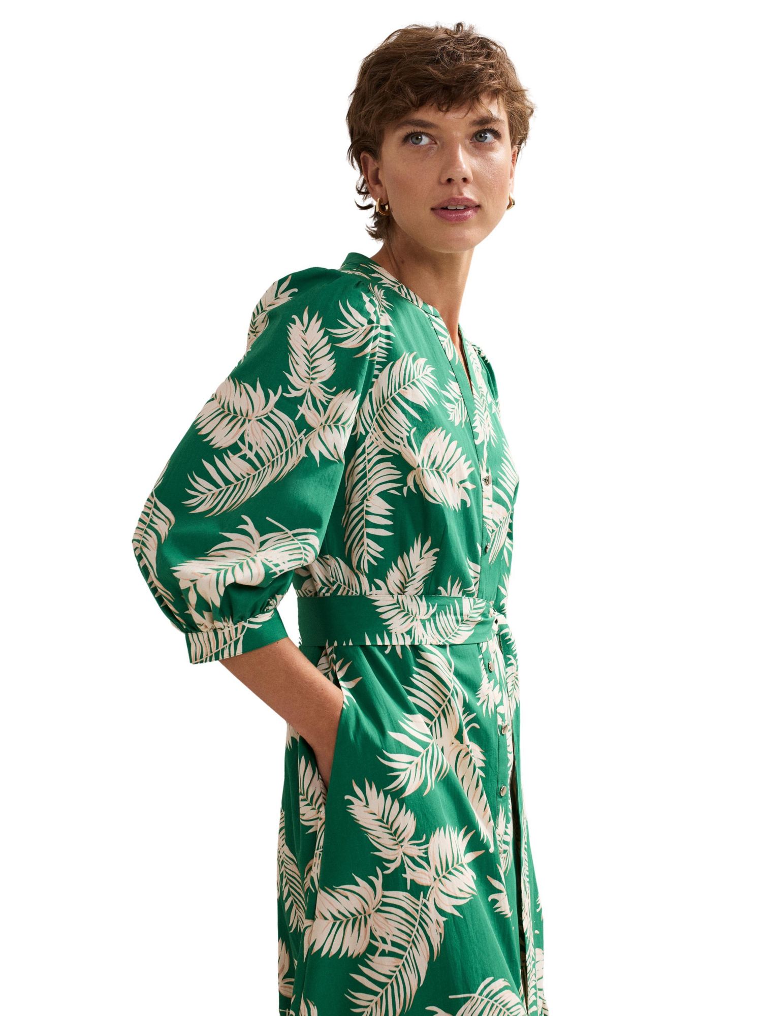Women's Louisa Mandarin Collar Midi Shirt Dress