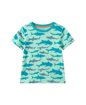 Toddler Boys Andy and Evan Teal Sharks Graphic Tee