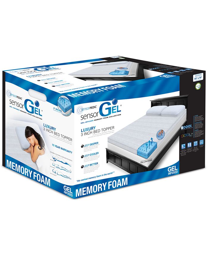 CLOSEOUT! 3" Gel Memory Foam California King Mattress Topper, Breathable Foam with