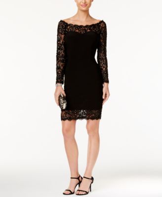 Betsy & Adam Illusion Lace Bodycon Dress - Macy's