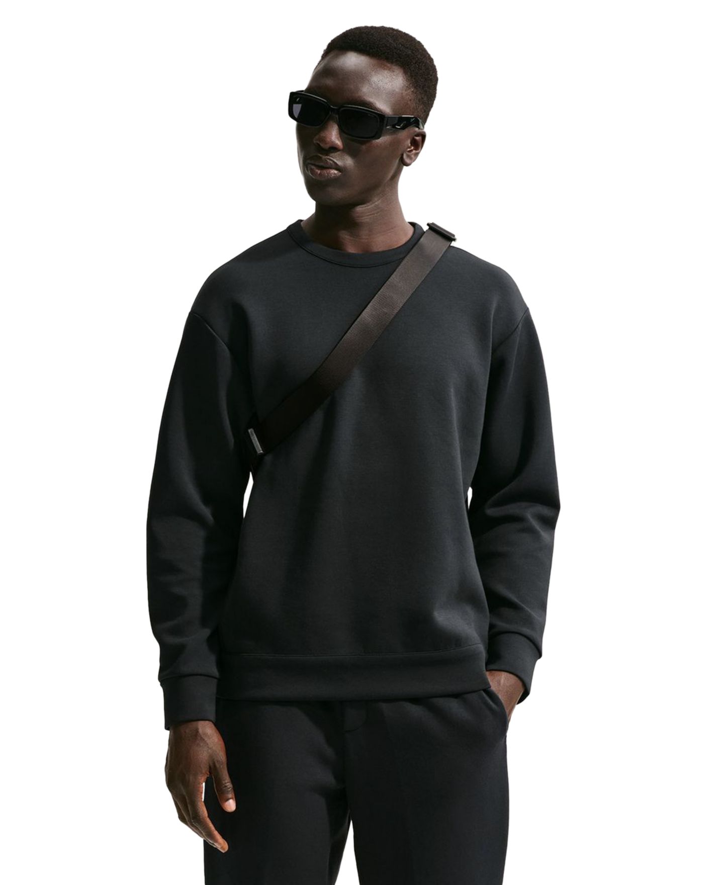 Мужской свитшот Nike Dri-FIT Crewneck, цвет: Чёрный / Серый — фото 1