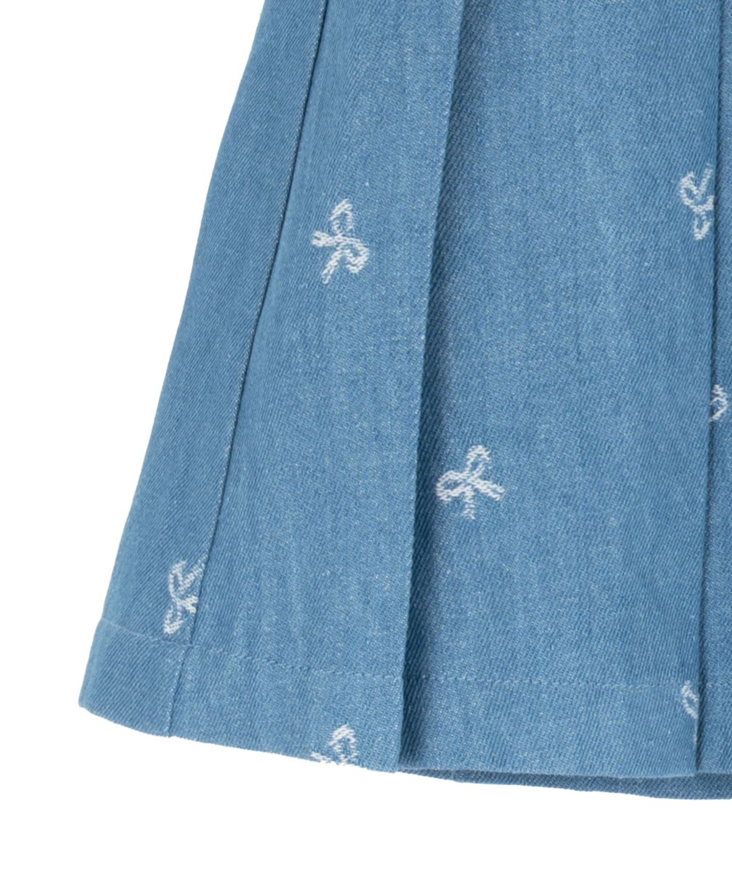 Платья Rare Editions Printed Bow Denim Dress with Diaper, 2-Piece Set для девочек-малышей, цвет: Джинсовый — фото 5
