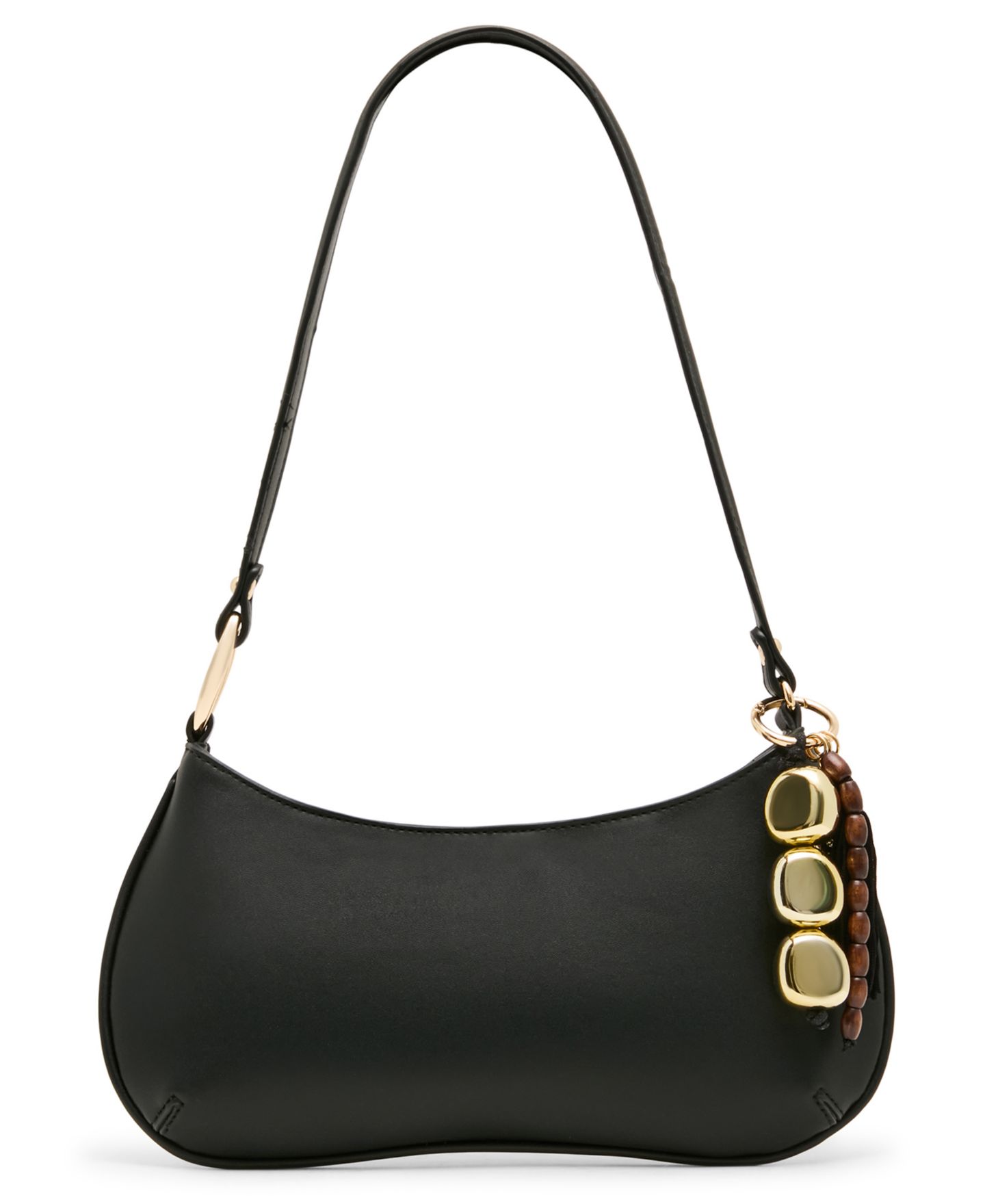 Женская сумка Steve Madden Sabine Pebbled and Tassled Small Shoulder Handbag, цвет: Чёрный — фото 1