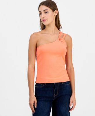Women's Off-Shoulder Asymmetric One-Shoulder Knit Top
