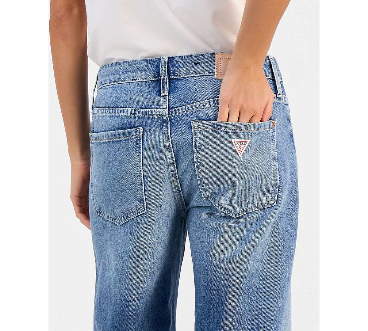 GUESS Women's Mid Rise Slouchy-Fit Straight-Leg Jeans view 5 — MAYCSS fashion products