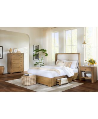 Nordic 3 Pc. King Upholstered Storage Set (Bed, Chest & Open Nightstand)