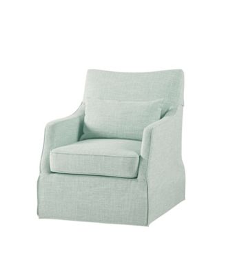 London 28" Fabric Skirted Swivel Armchair with Lumbar Pillow
