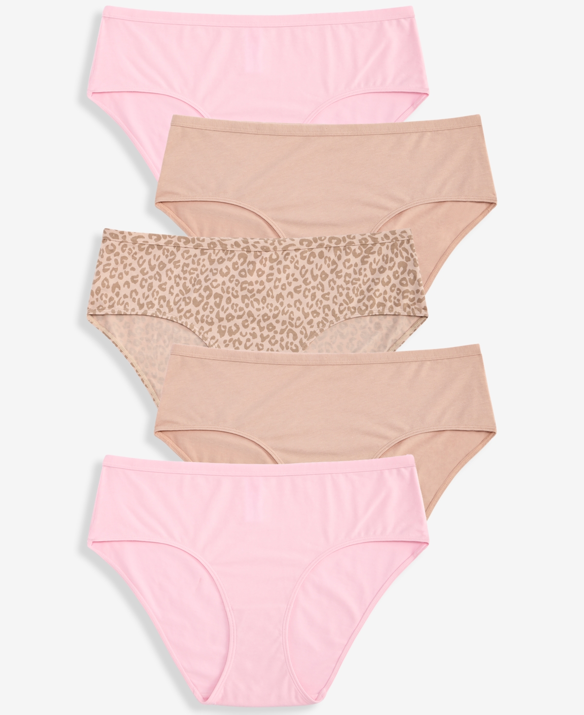 State of Day Full Coverage Hipster Panty, 5-Pack, Macy's Exclusive - Pink-Nude Multi