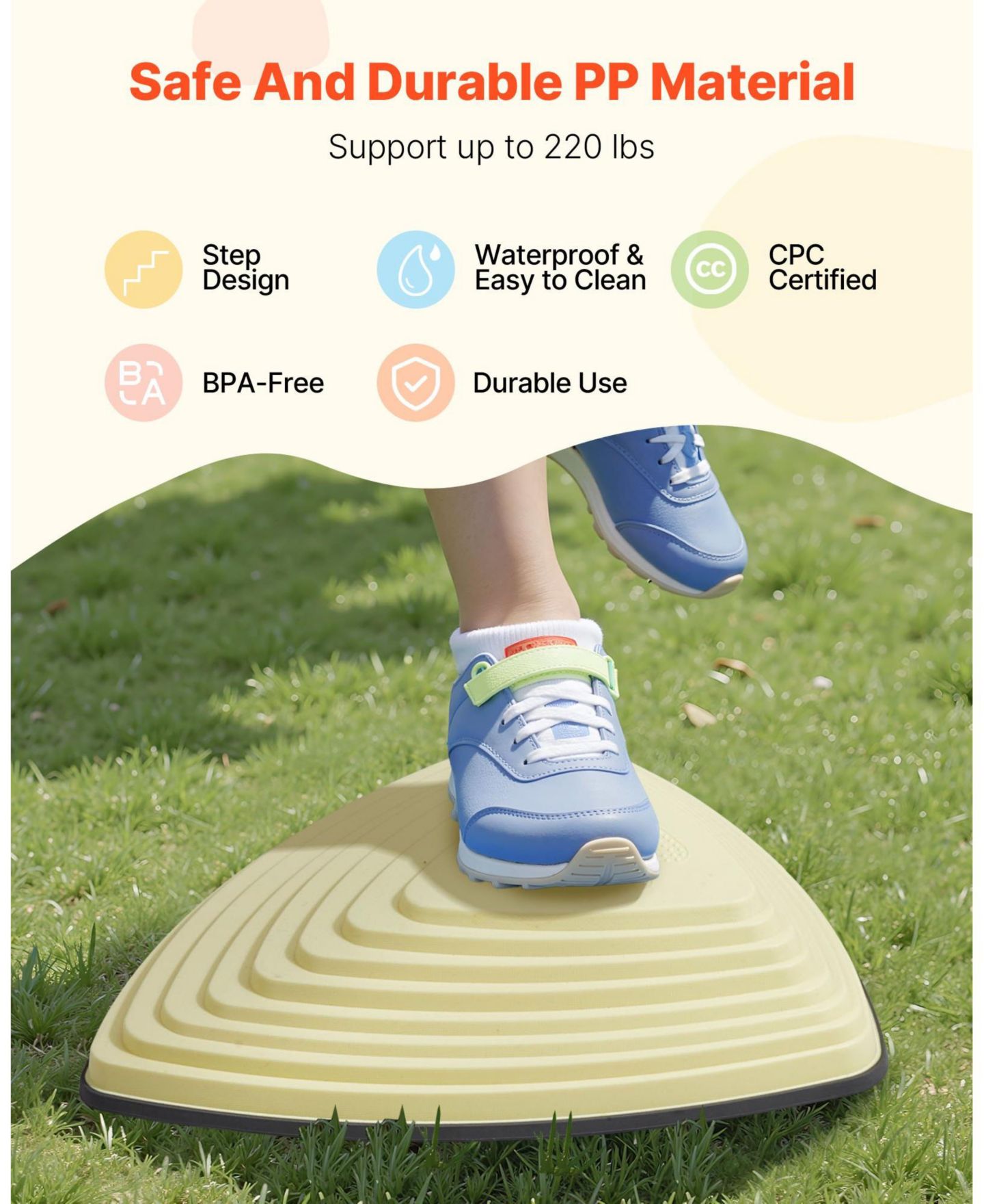 Детские игрушки Mecale Balance Stepping Stones for Kids, 6 Pieces Non-Slip Sensory Stones, 220 lbs Max, цвет: Серый — фото 10
