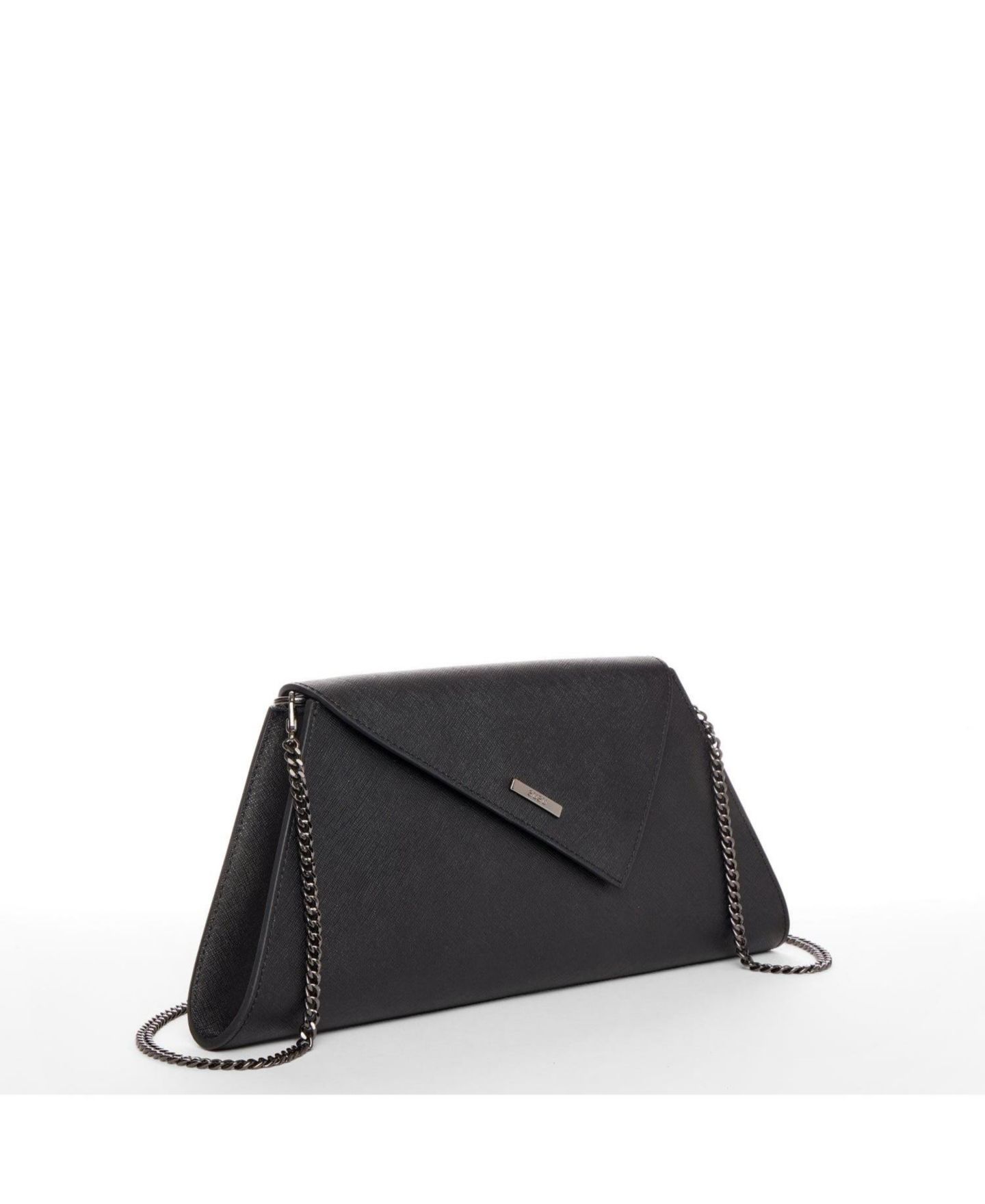 Женский клатч SUSU Saffiano Leather Envelope Clutch Purse Crossbody Evening Bag with Chain Strap Elegant Handbag, цвет: Чёрный — фото 3