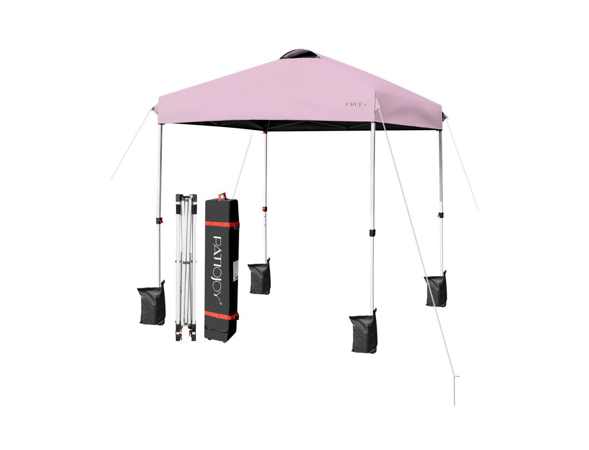 Boyel Living 6.6 x 6.6 Feet Outdoor Pop-up Canopy Tent with Roller Bag - Pink