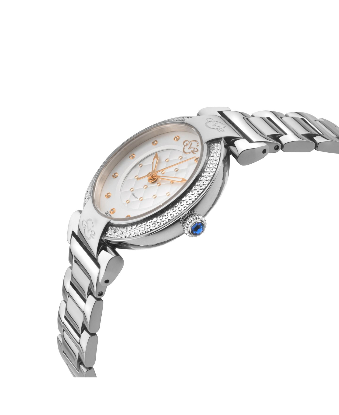 Женские часы GV2 by Gevril Berletta Swiss Quartz Diamond Silver Stainless Steel Bracelet Watch — фото 3