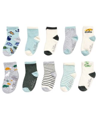 Toddler Boys' and Girls' 2T-4T Grippers Socks, 10-Pack