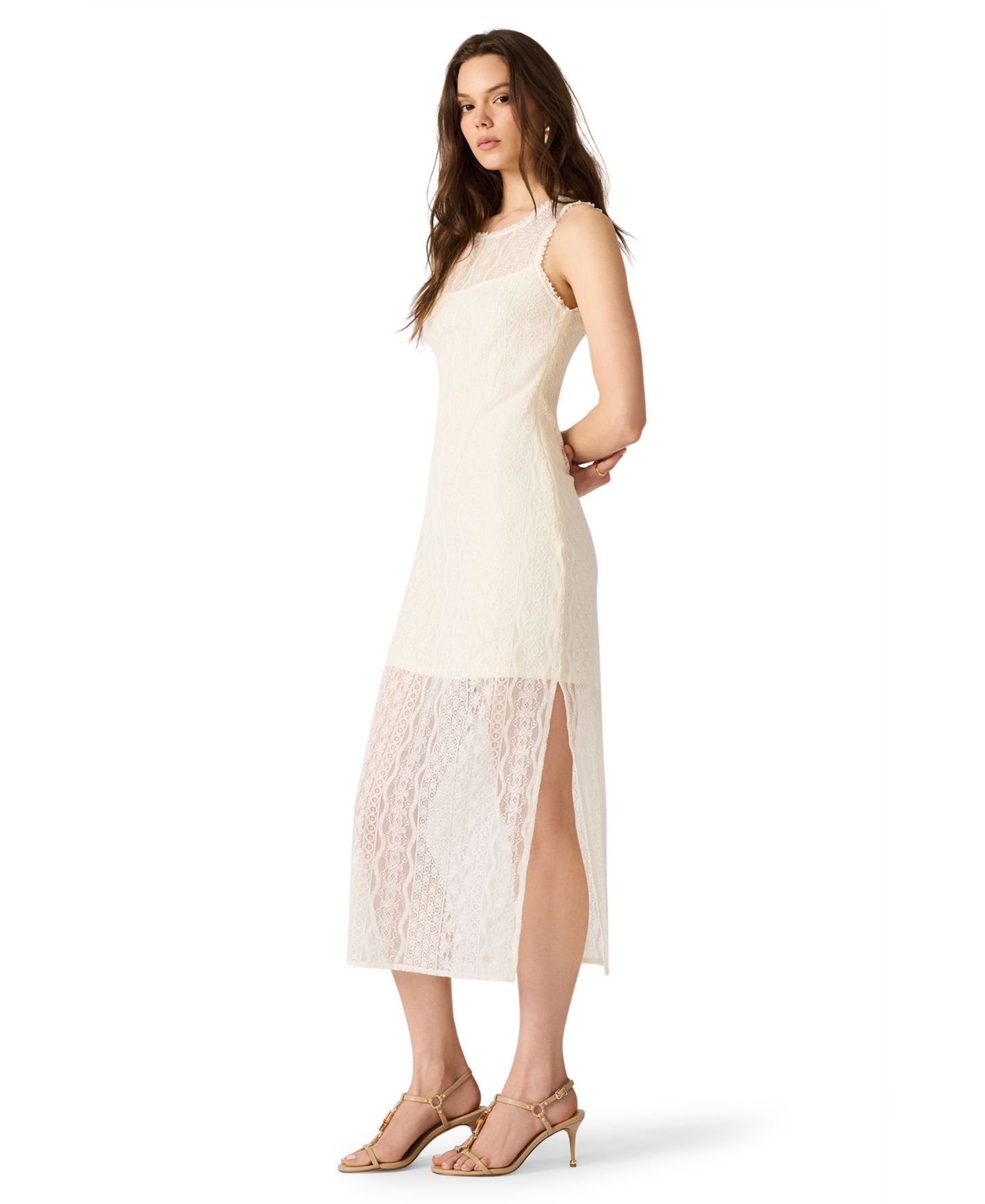 Женское платье Steve Madden Nyssa Crewneck Sleeveless Bodycon, цвет: Слоновая кость — фото 3
