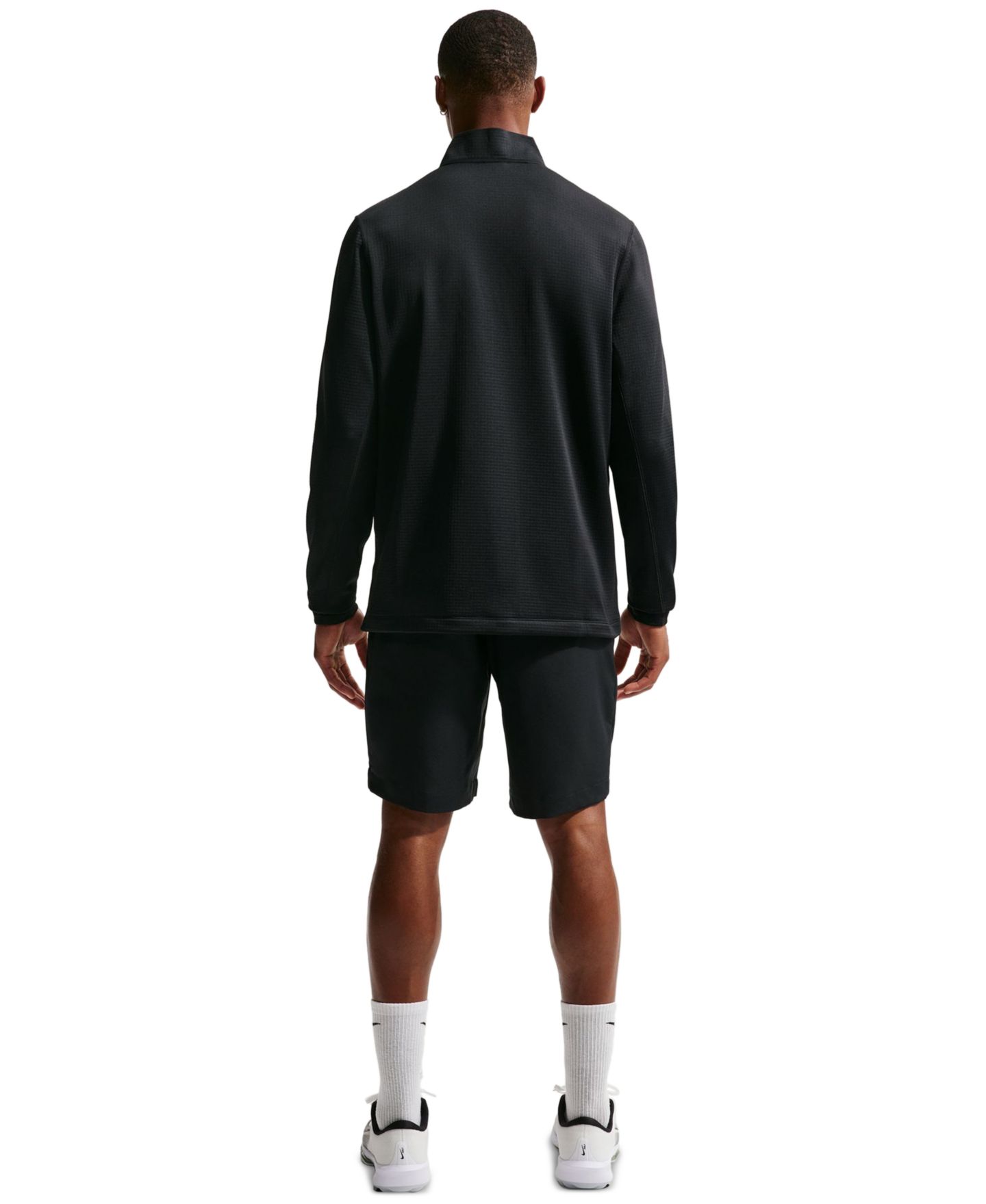 Мужской свитшот Nike Velocity Half-Zip Golf Sweatshirt, цвет: Чёрный / Белый — фото 6