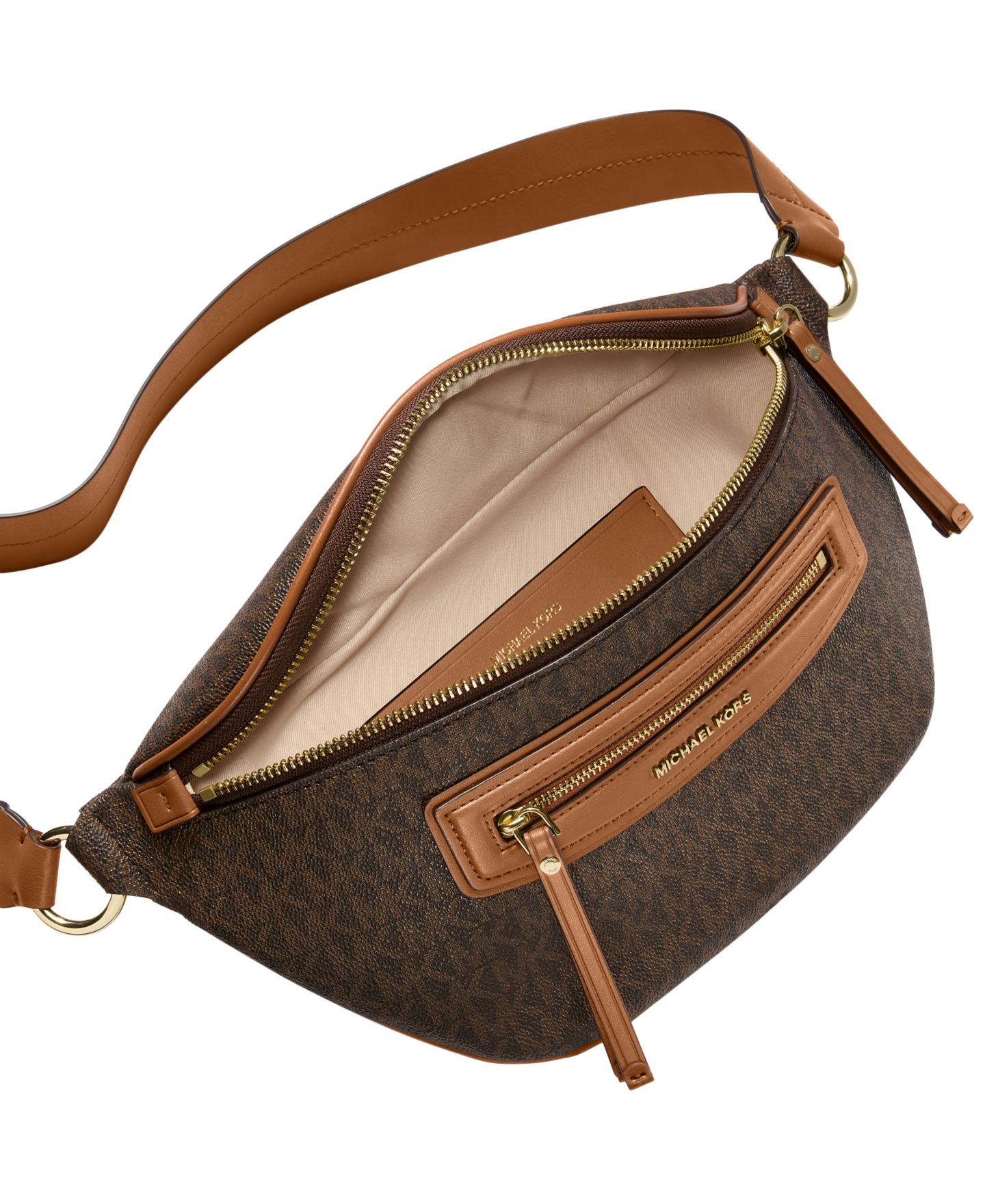 Женская сумка Michael Kors Jet Set Medium Sling Messenger Handbag, цвет: Коричневый — фото 3