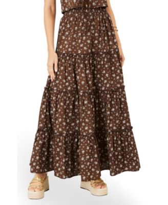 Women's Daisy Print Maxi Skirt