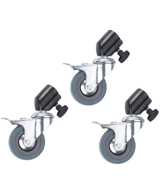 Locking Caster Set for Light Stands w 22mm Diameter Legs - Set of 3