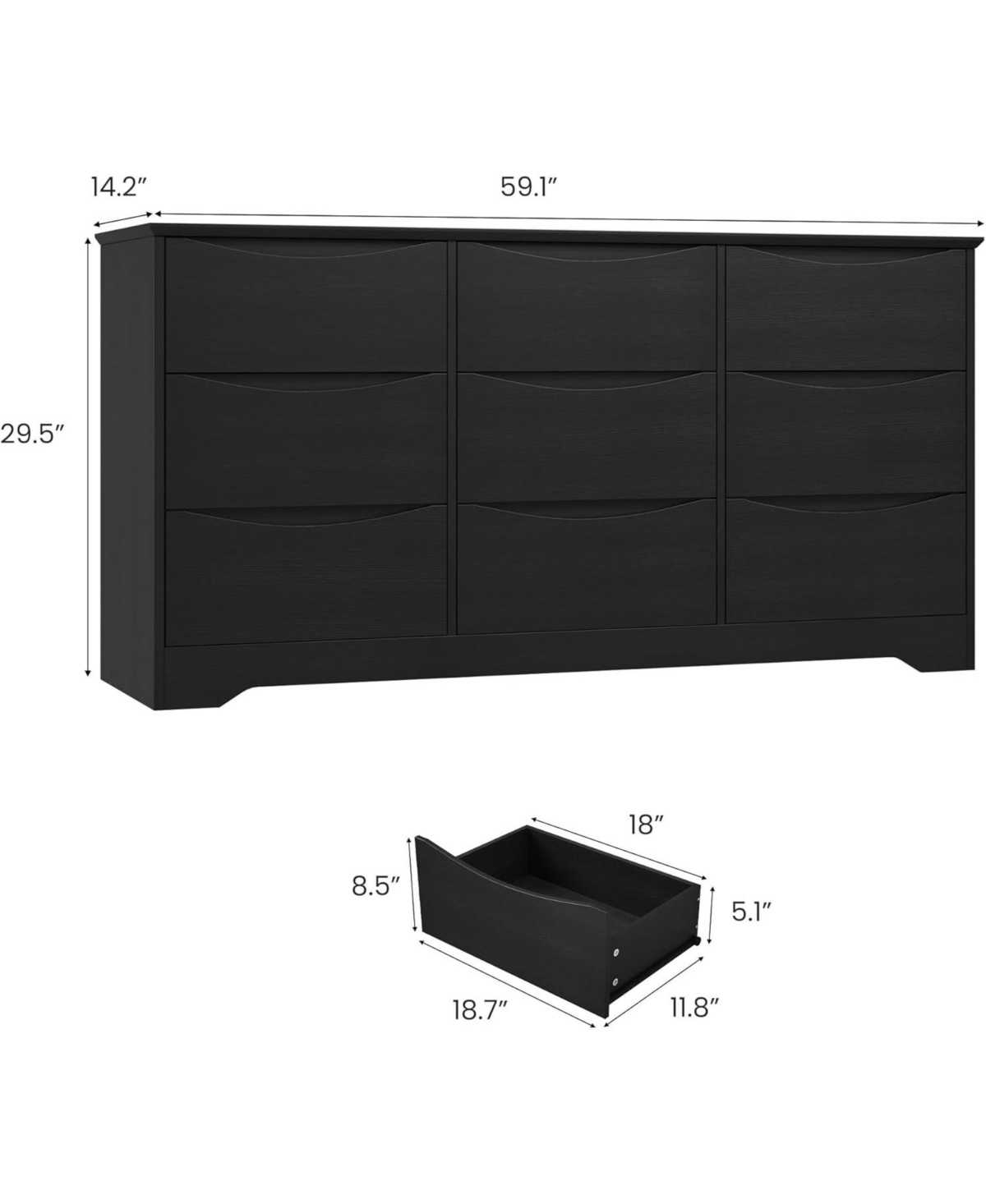 gaomon 9 Drawer Tall Wood Dresser