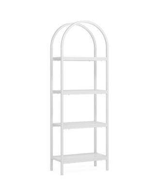 4-Tier Bookcase Shelf with Arched Design for Books and Decor