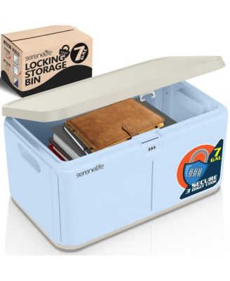 Heavy-Duty Storage Bin with Built-in Combination Lock - Durable Plastic Organizer with Secure Lid