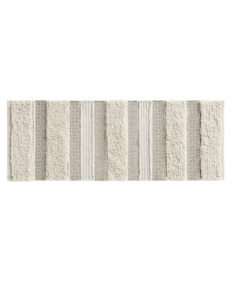 INK+IVY Asher Woven Texture Stripe Bath Rug, 22" x 58" - Natural, 22" x 58"