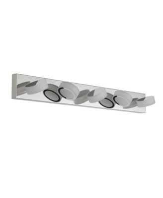 Modern 5 Light LED Vanity Light Fixture Chrome Finish with Acrylic Shades Dimmable Bathroom Wall Sconce for Mirror Shower Decor