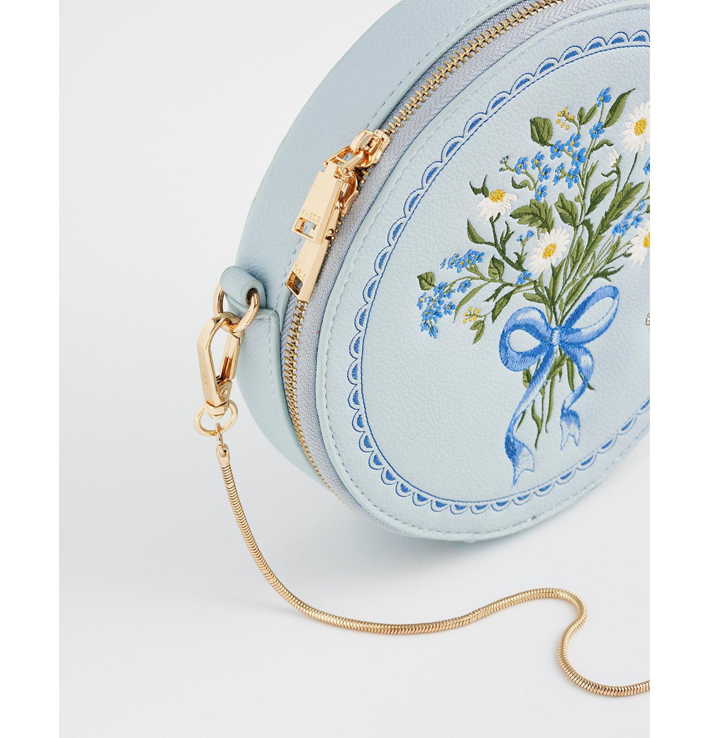 Женская сумка Fable England Floral Posy Embroidered Circle, цвет: Синий — фото 7