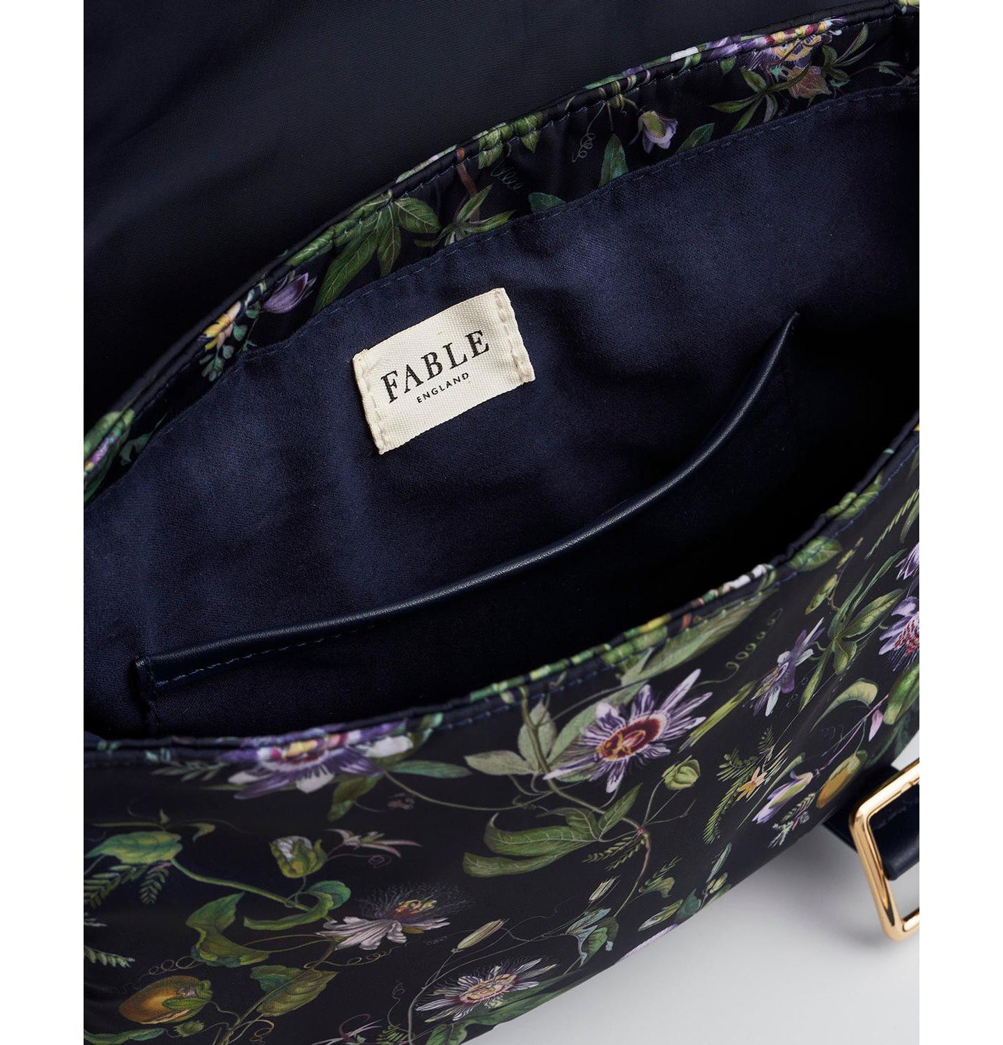 Женская сумка Fable England Passion Flower Printed Satchel, цвет: Тёмно-синий — фото 5