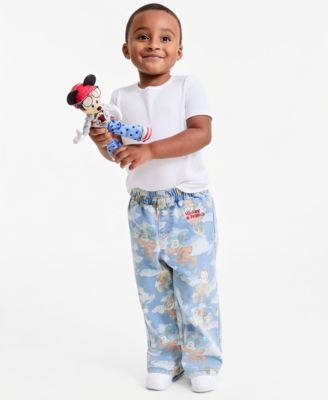 Toddler and Little Boys' and Girls' 2T-7 Mickey & Friends Parade Balloon Elastic Waist Jeans