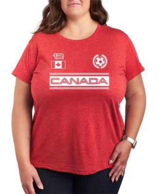 Plus Size Canada Soccer Jersey Graphic T-Shirt