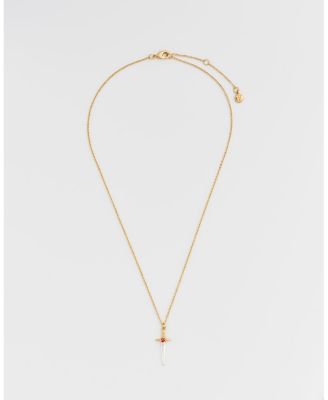 Gold Rose and Dagger Necklace