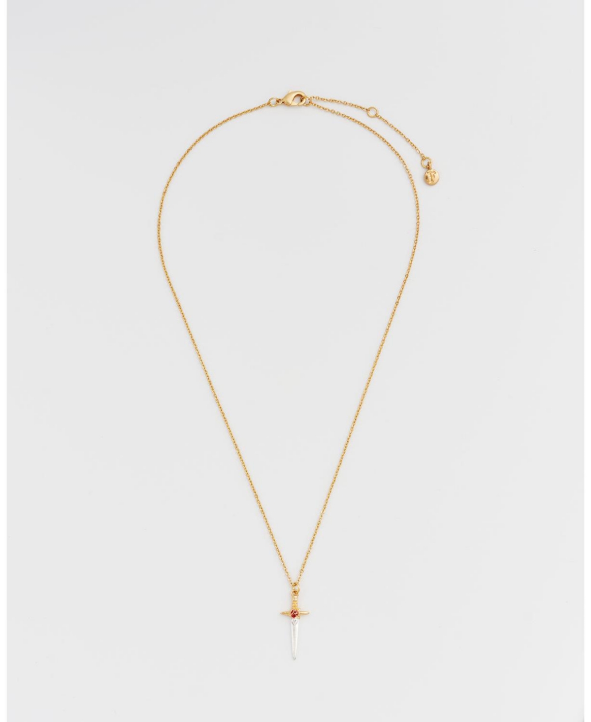 Fable England Gold Rose and Dagger Necklace