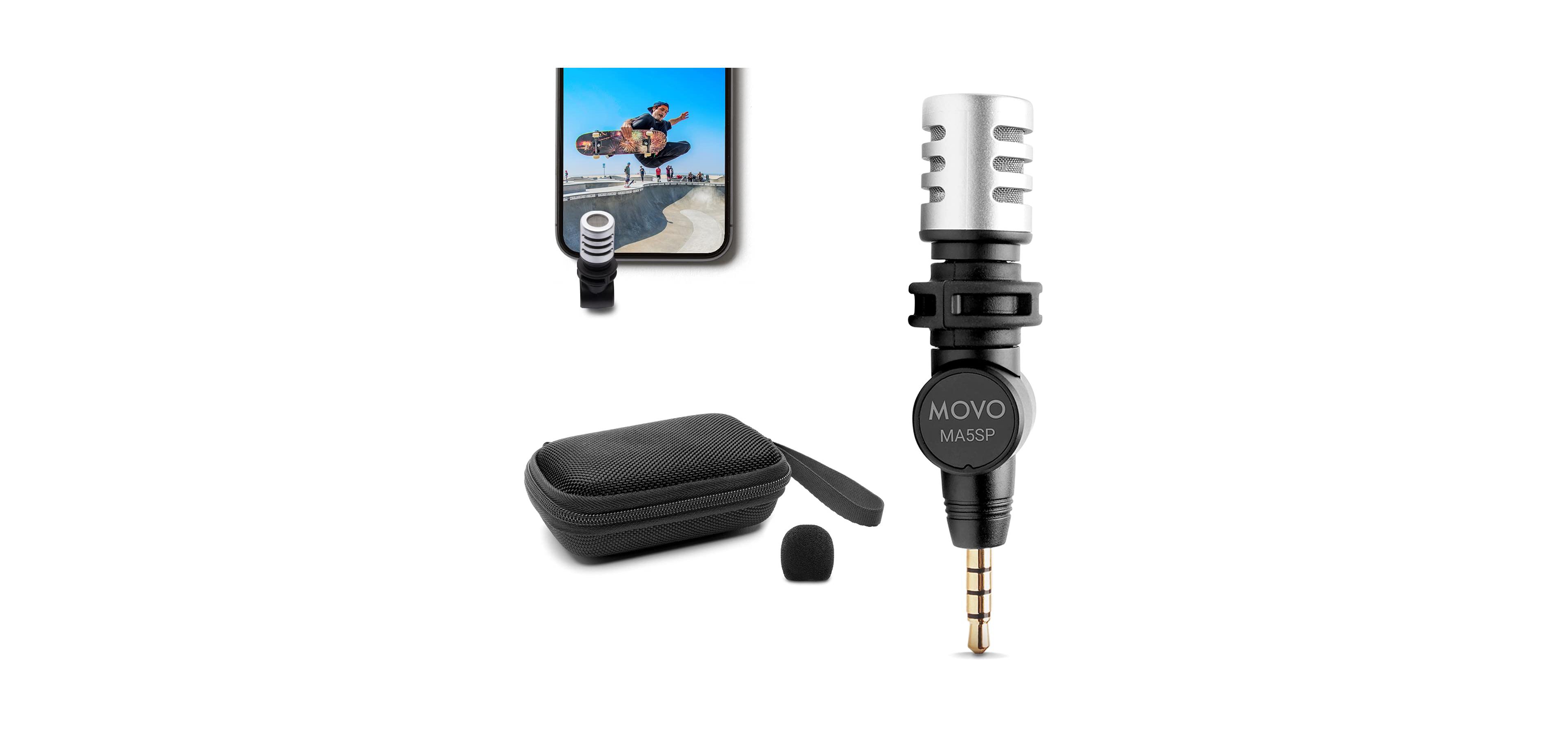Movo MA5SP 3.5mm Trrs Shotgun Microphone for iPhone or Android Devices