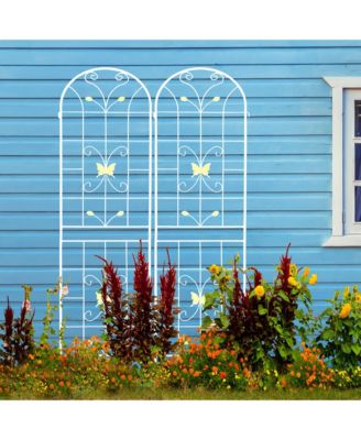 Metal Garden Trellis 86.7" x 19.7" Rustproof Trellis for Climbing Plants Outdoor Flower Support