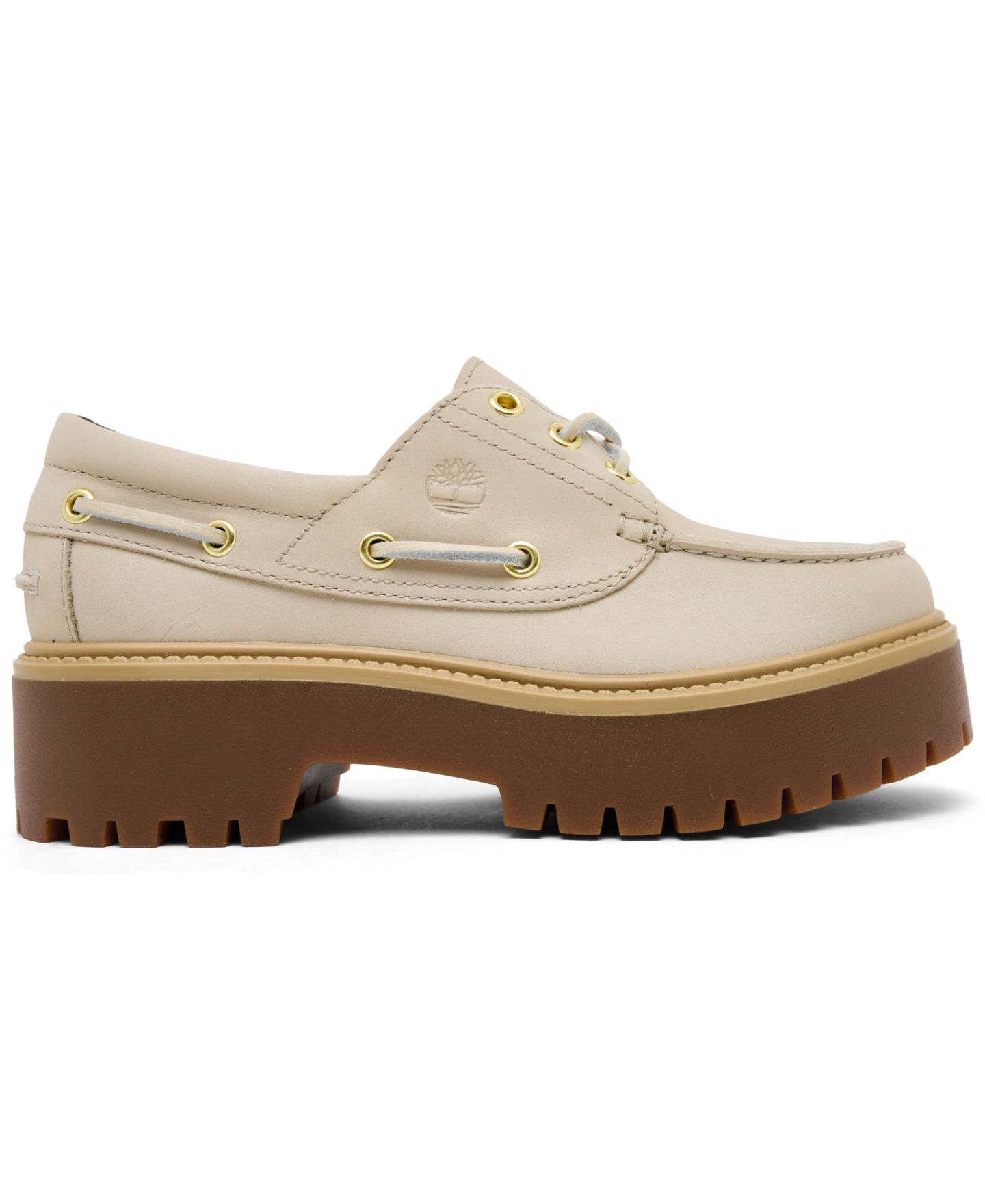 Женские туфли Timberland Stone Street Platform Boat, цвет: Серо-коричневый — фото 2