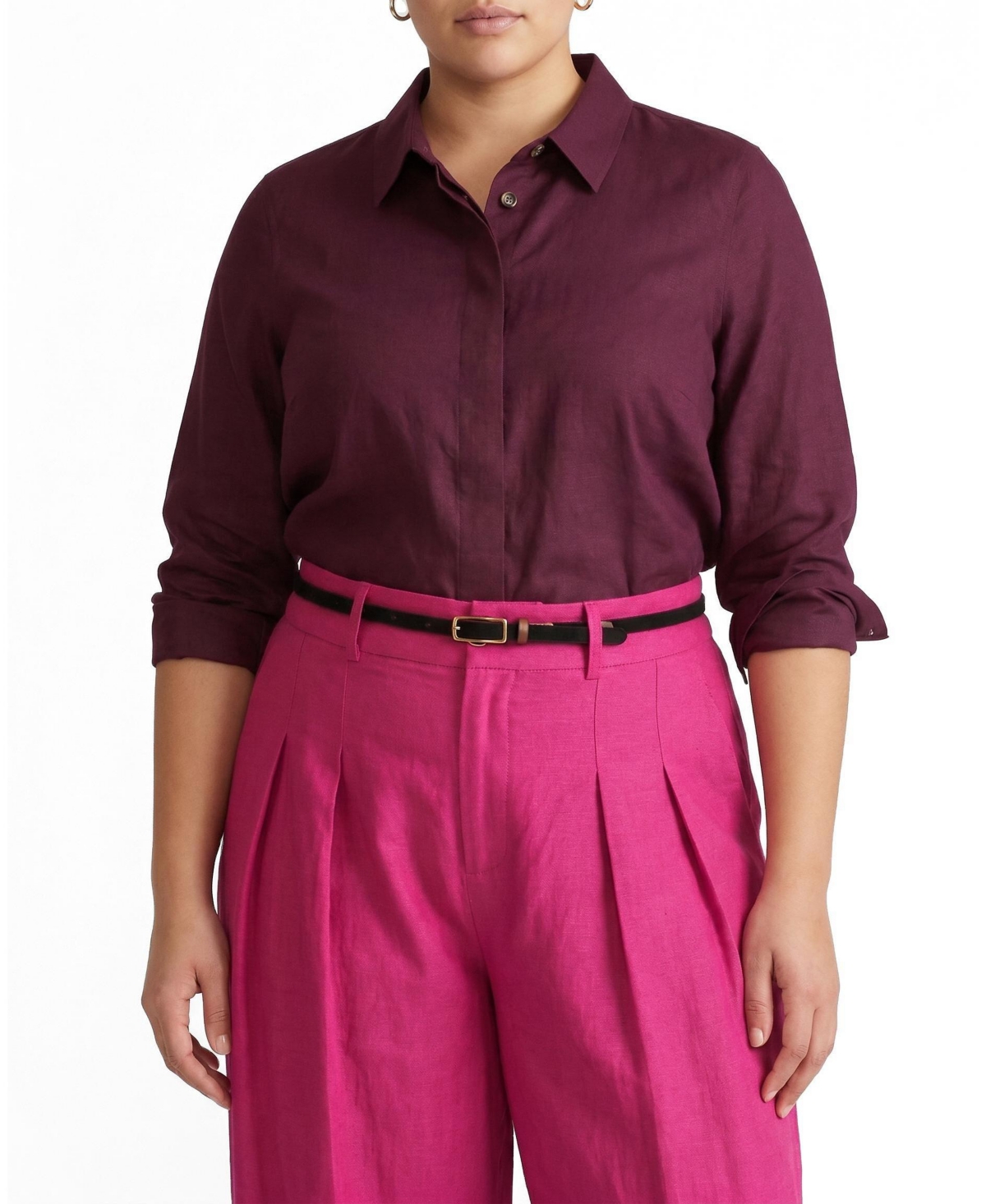 Universal Standard Plus Elbe Stretch Linen Shirt