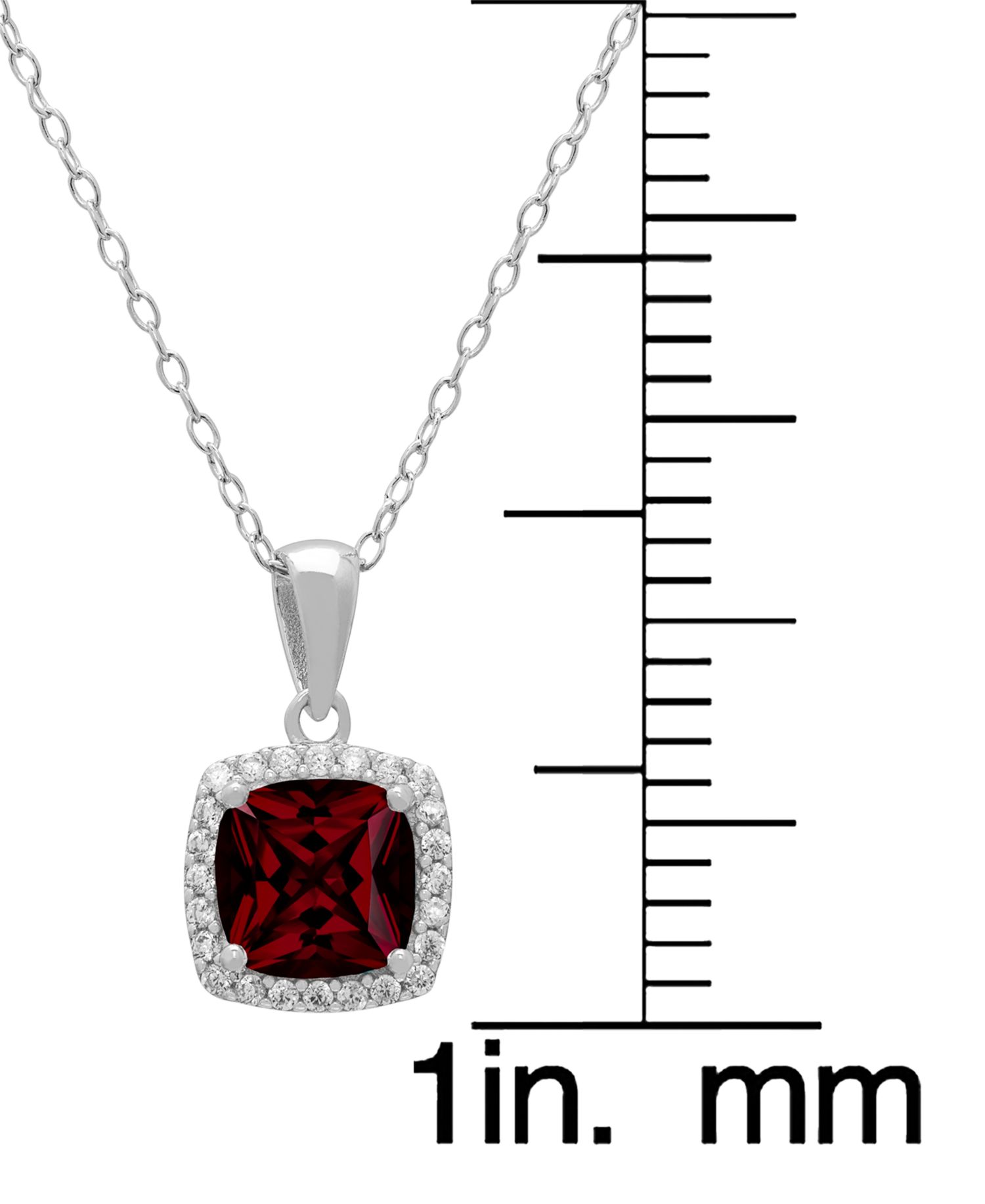 2-Piece Garnet (1.75 ct. t.w.) & White Topaz (0.64 ct. t.w.) Pendant Necklace and Earrings Set in Sterling Silver